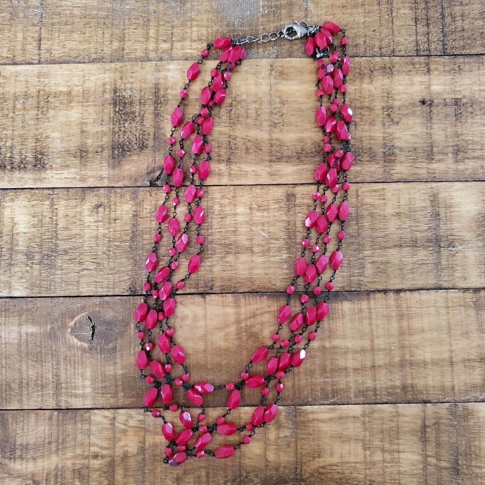 🇺🇸Red Beaded Necklace - Picture 5 of 5
